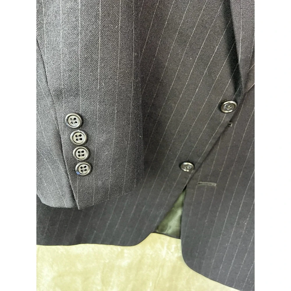 Austin Reed London Blazer Mens 41R Navy Blue Pinstripe‎ Wool Sport Coat EUC